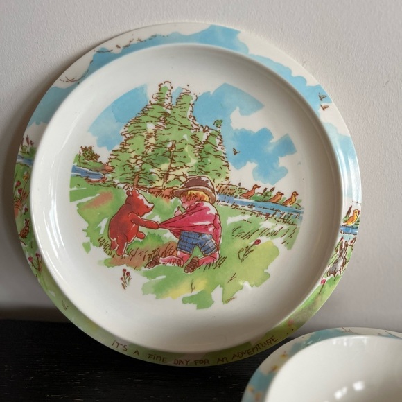 Vintage Trudeau Winnie-The-Pooh Dish and Plate Set - Picture 2 of 6
